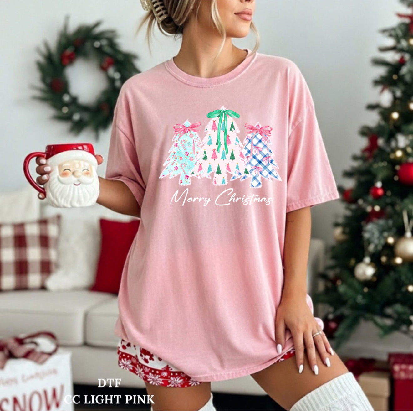 Pastel Christmas Trees Trio