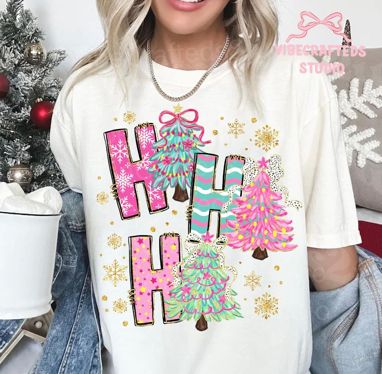 HO HO HO Glitter Print