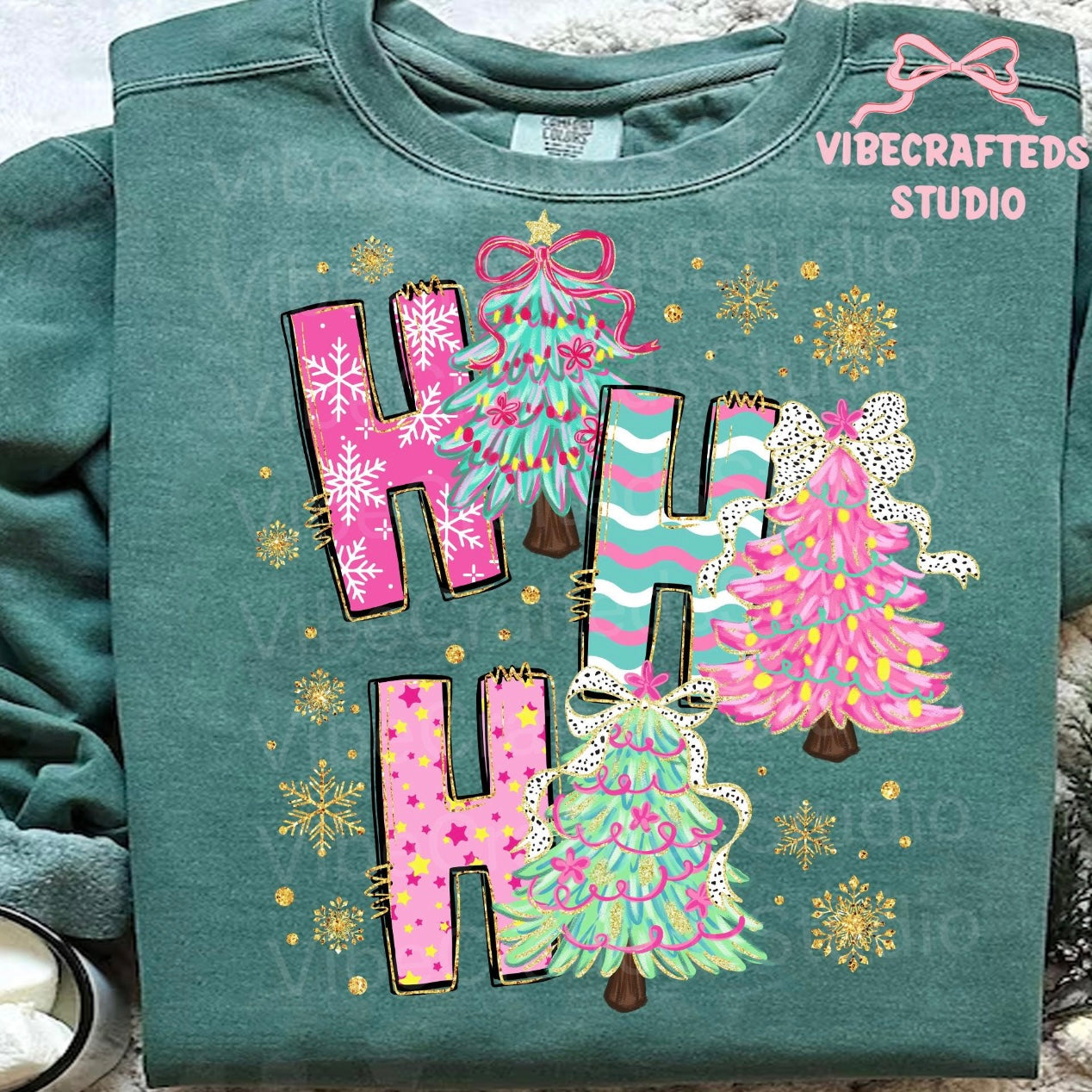 HO HO HO Glitter Print