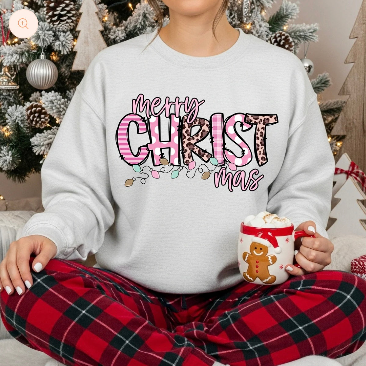 Merry Christmas Leopard and Lights Glitter Print