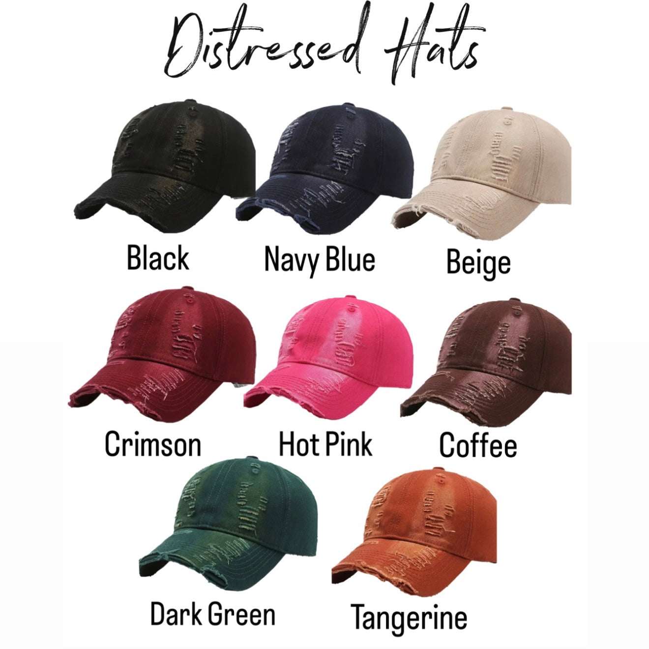 Distressed Baseball Hat – PREORDER