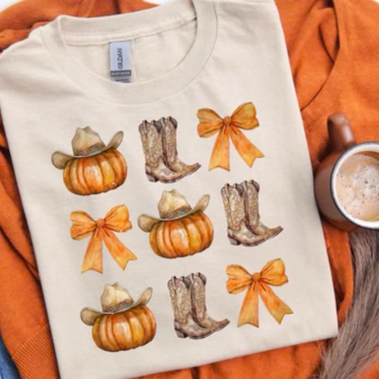 Pumpkin Western Boots Collage