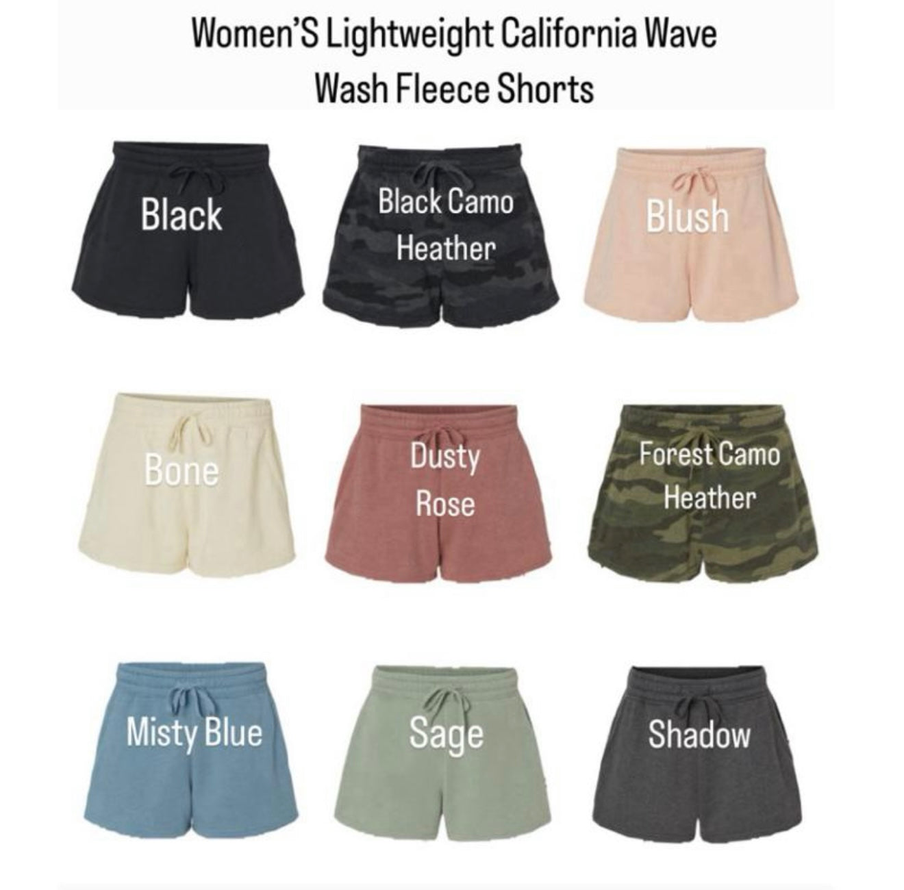 Women's Lightweight California Wave Wash Fleece Shorts