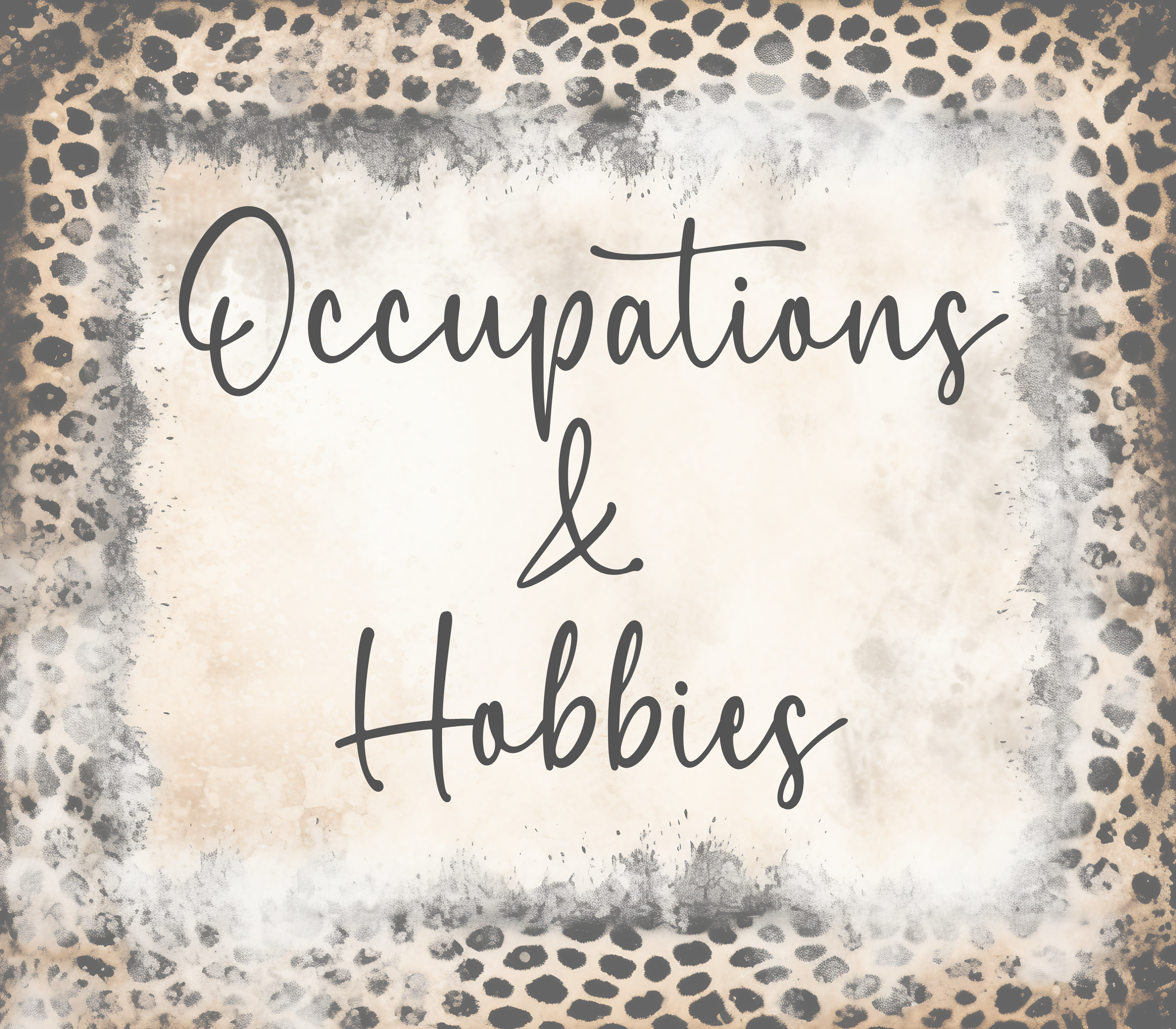 Occupations & Hobbies