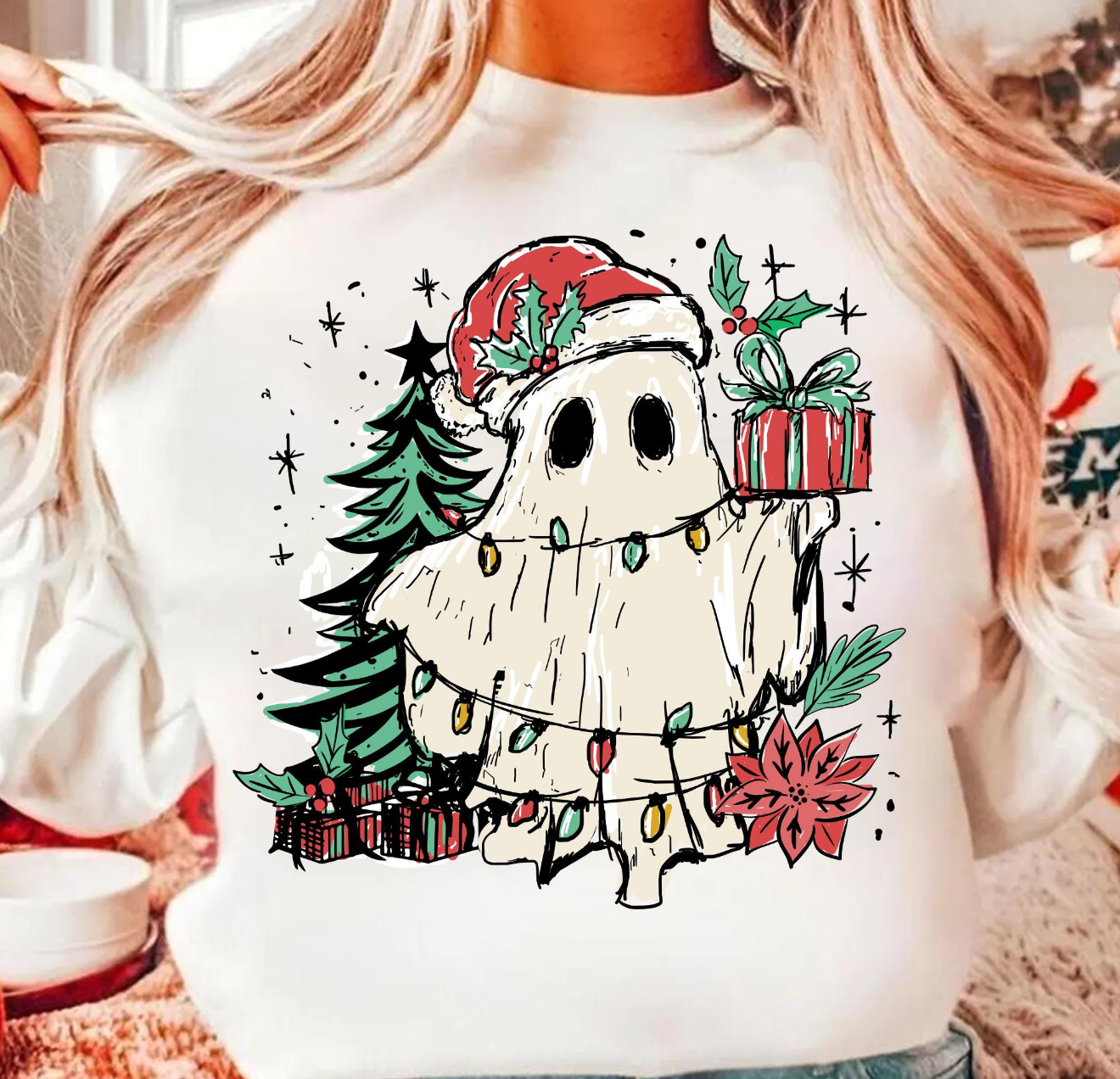Retro Patchwork Christmas Ghost