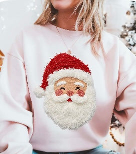 Red Faux Yarn Santa