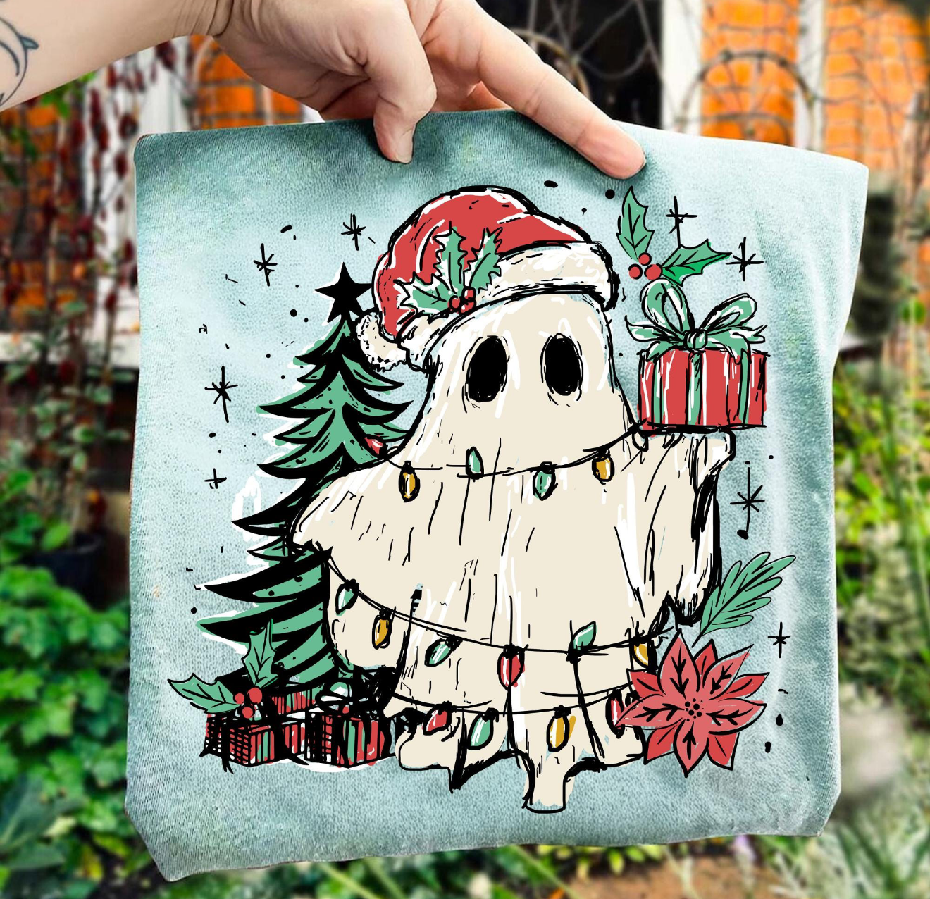Retro Patchwork Christmas Ghost