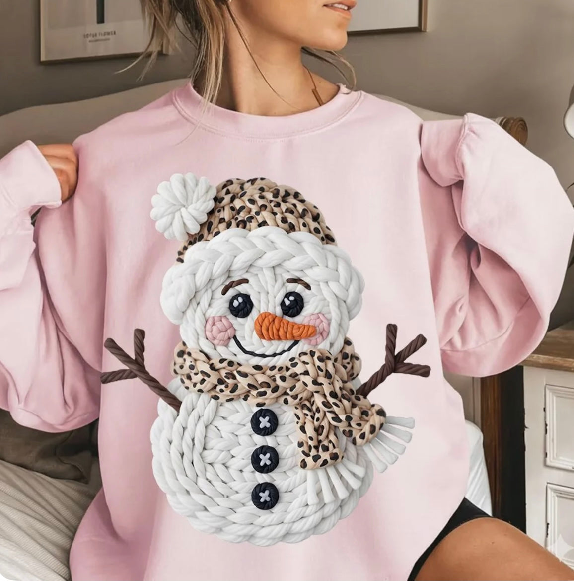 Yarn Leopard snowman GLITTER