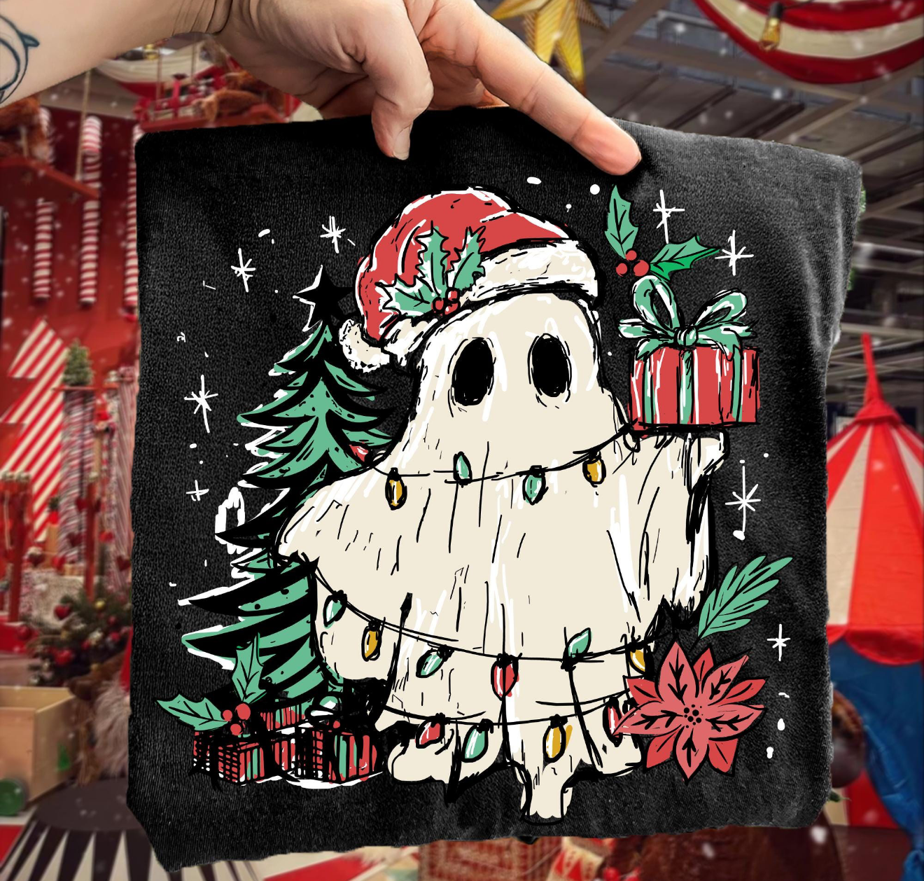 Retro Patchwork Christmas Ghost