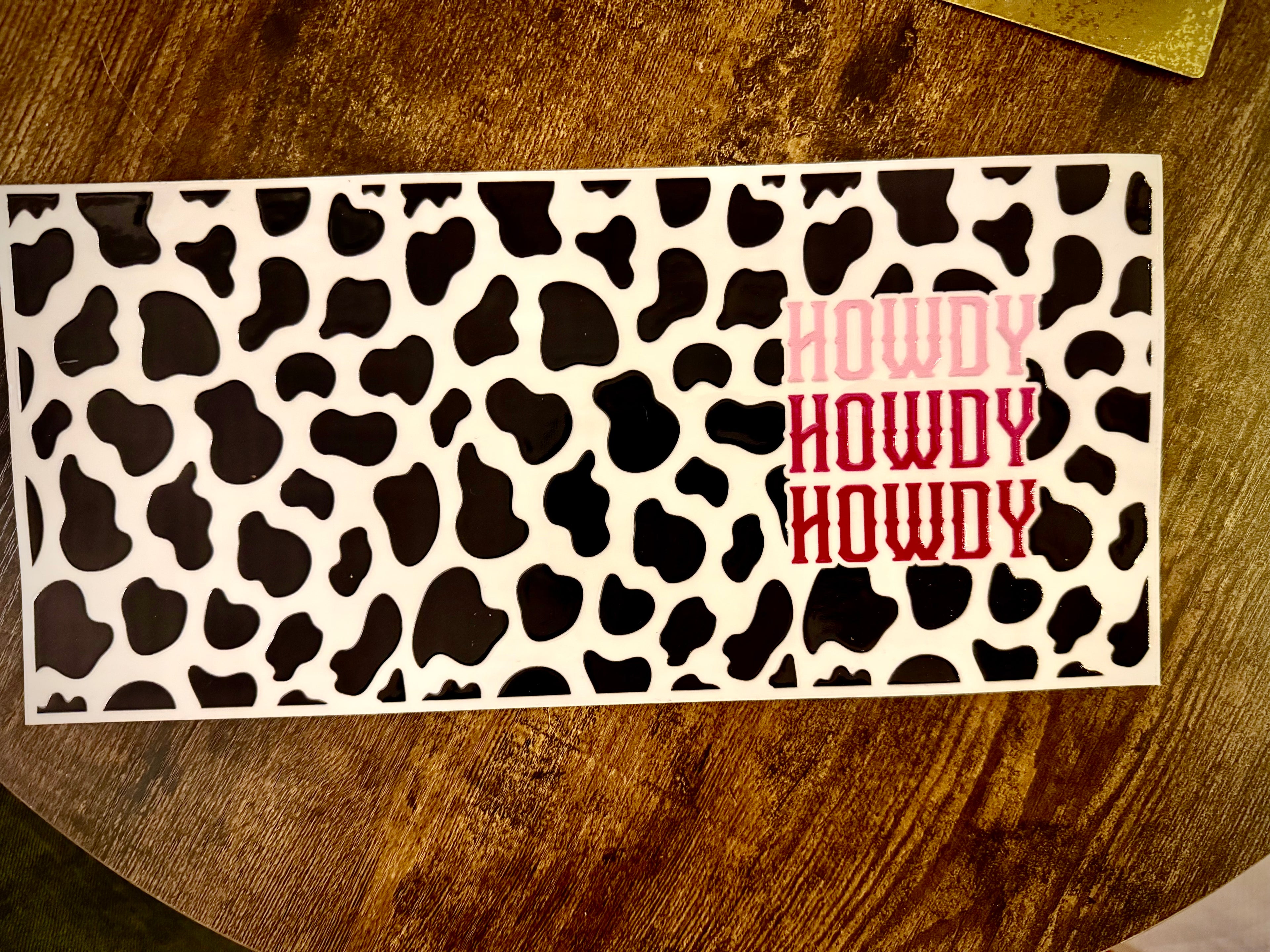 Cow Print Stacked Howdy