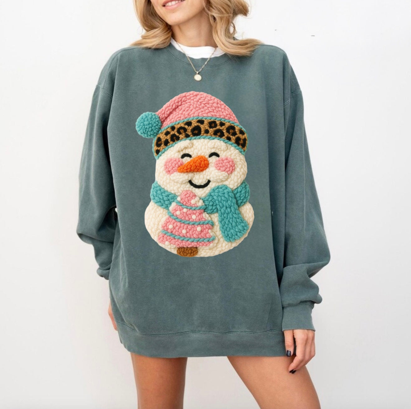 Faux yarn Preppy Christmas Snowman