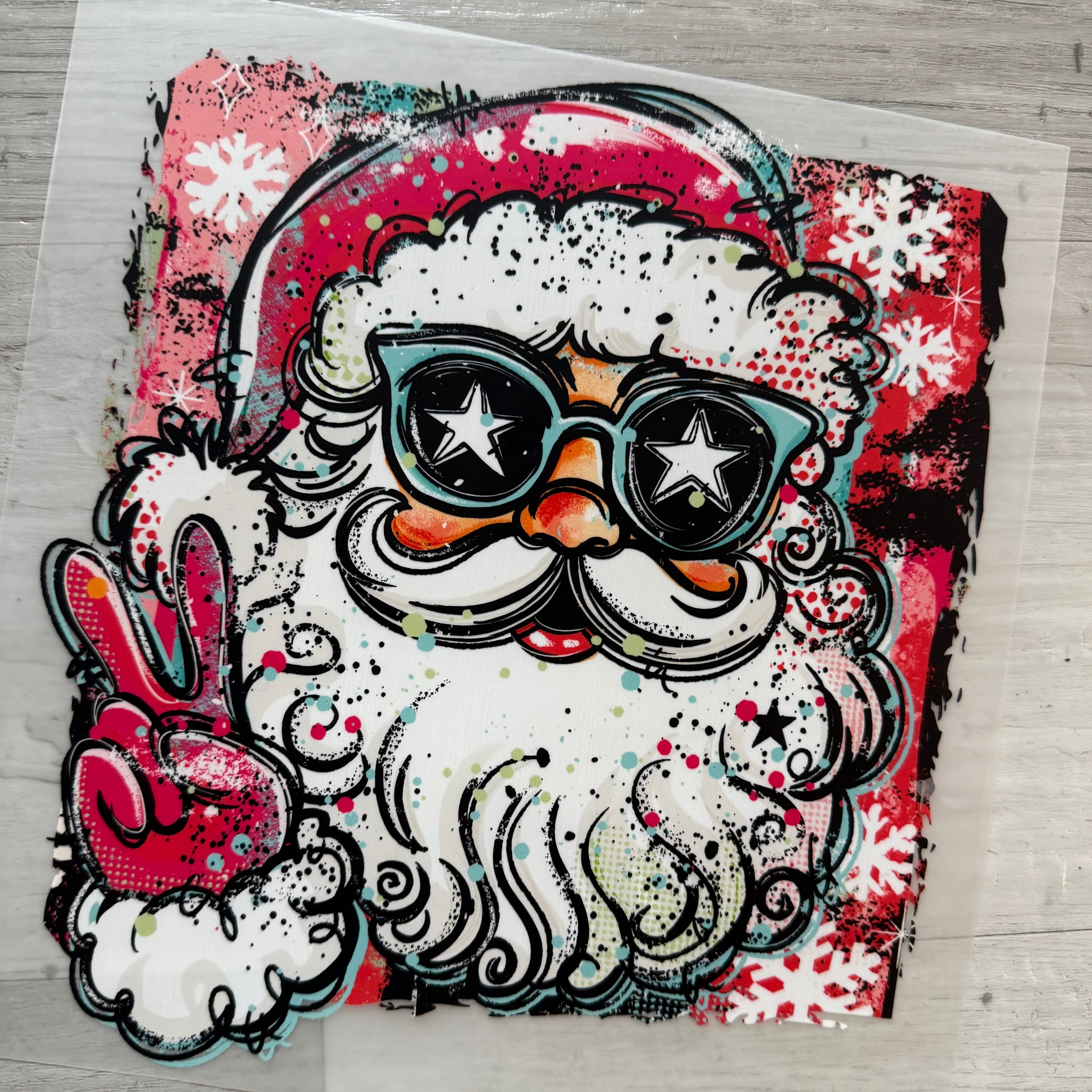 Brushstroke Peace Santa