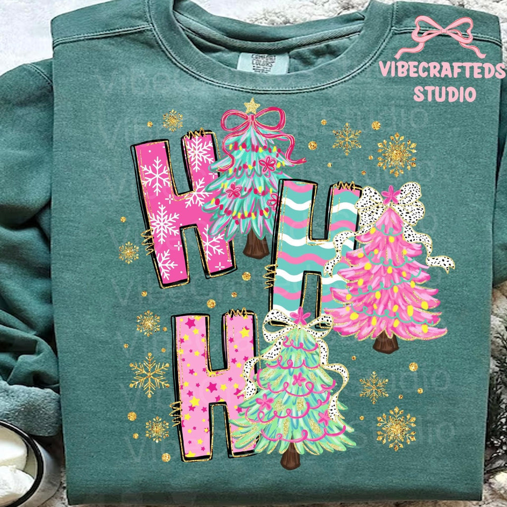 HO HO HO Glitter Print