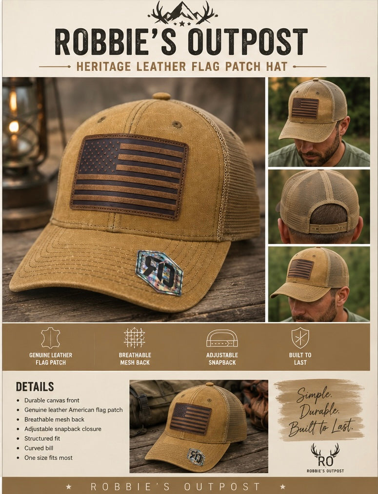 Heritage Leather Flag Patch Hat (RTS)