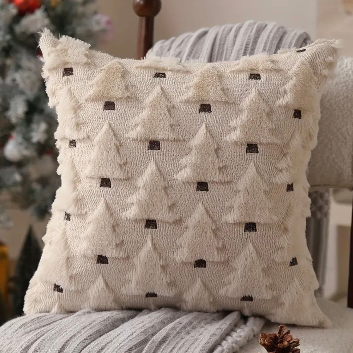 Pillow Covers - Adorable Christmas Pillow Cover 18x18 – Festive Holiday Cushion Cover | Cozy Christmas Décor
