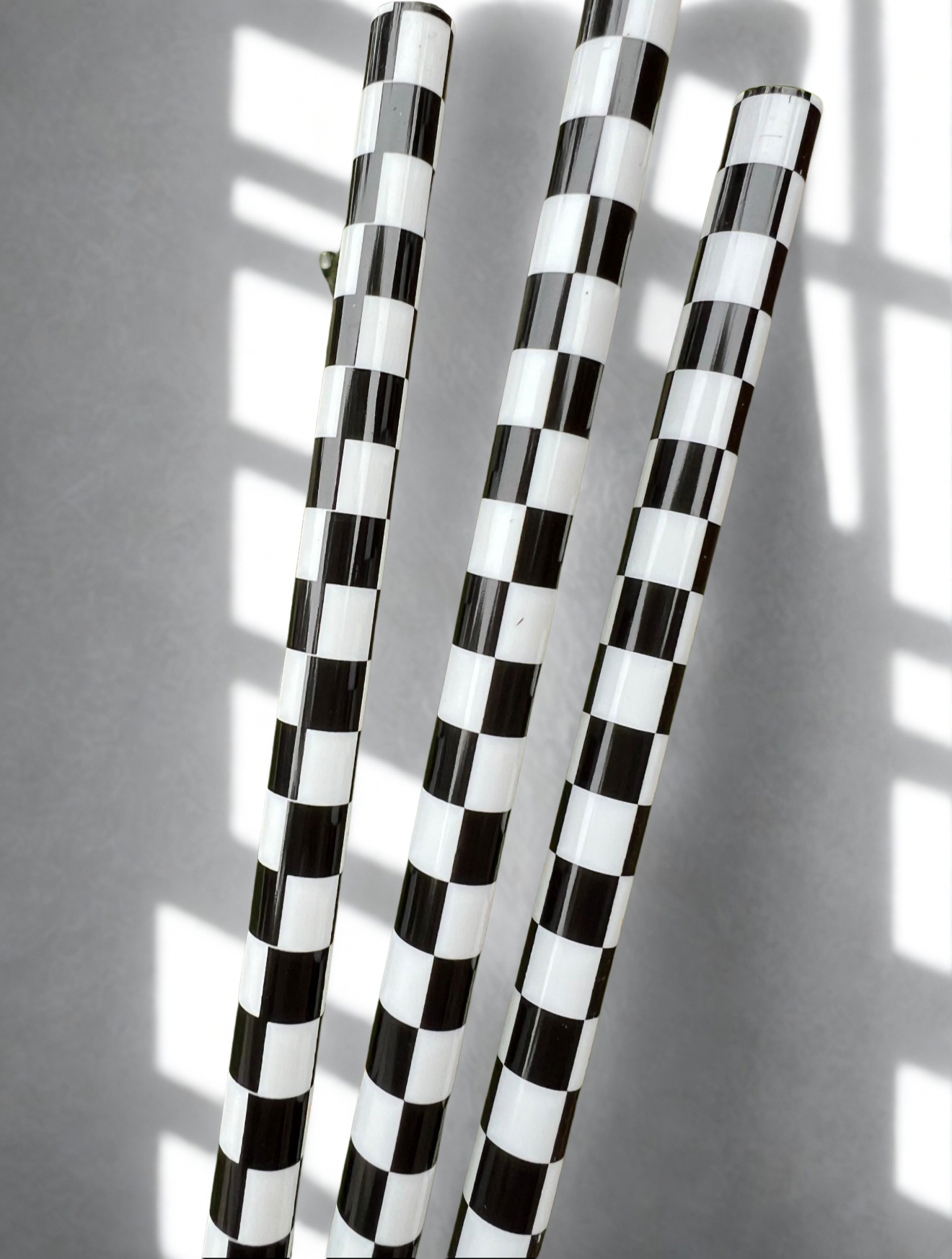 Checkered (black & white) Straw