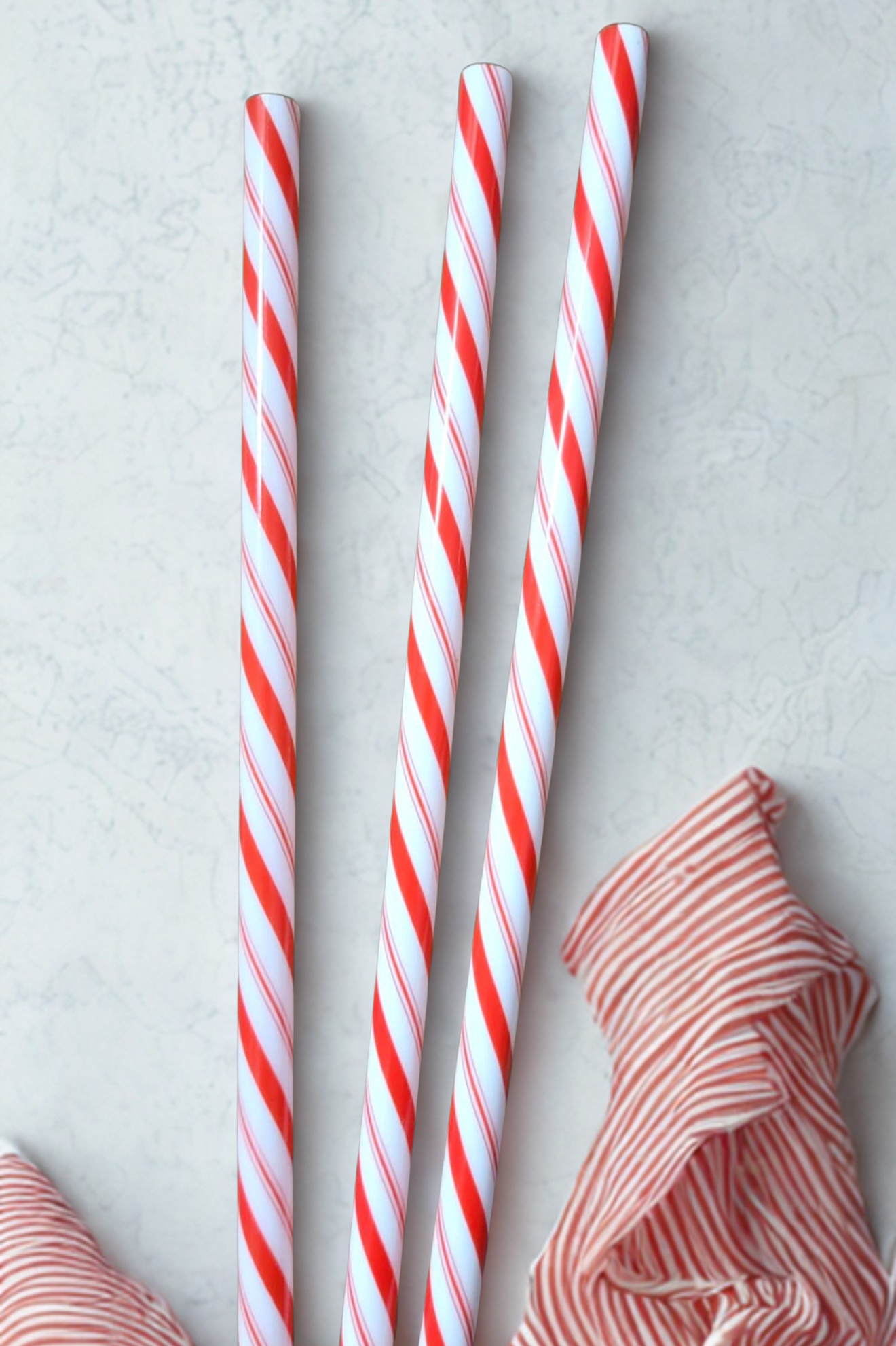 Red Candy Cane Swirl Straw