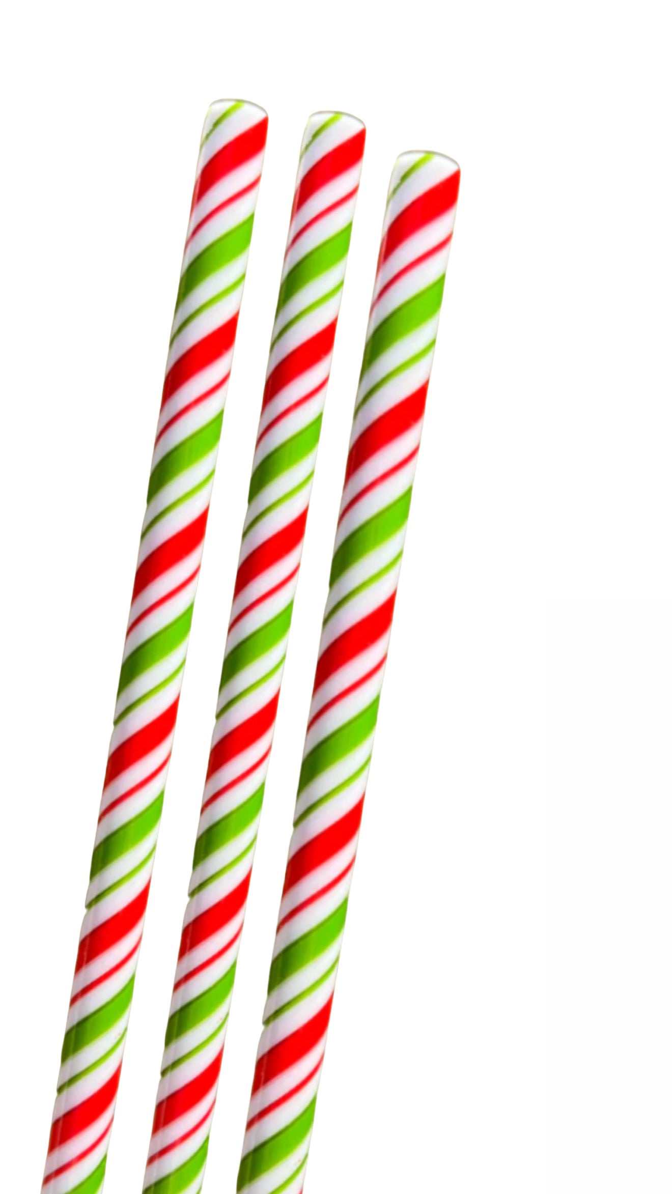 Red & Green Swirl Straw