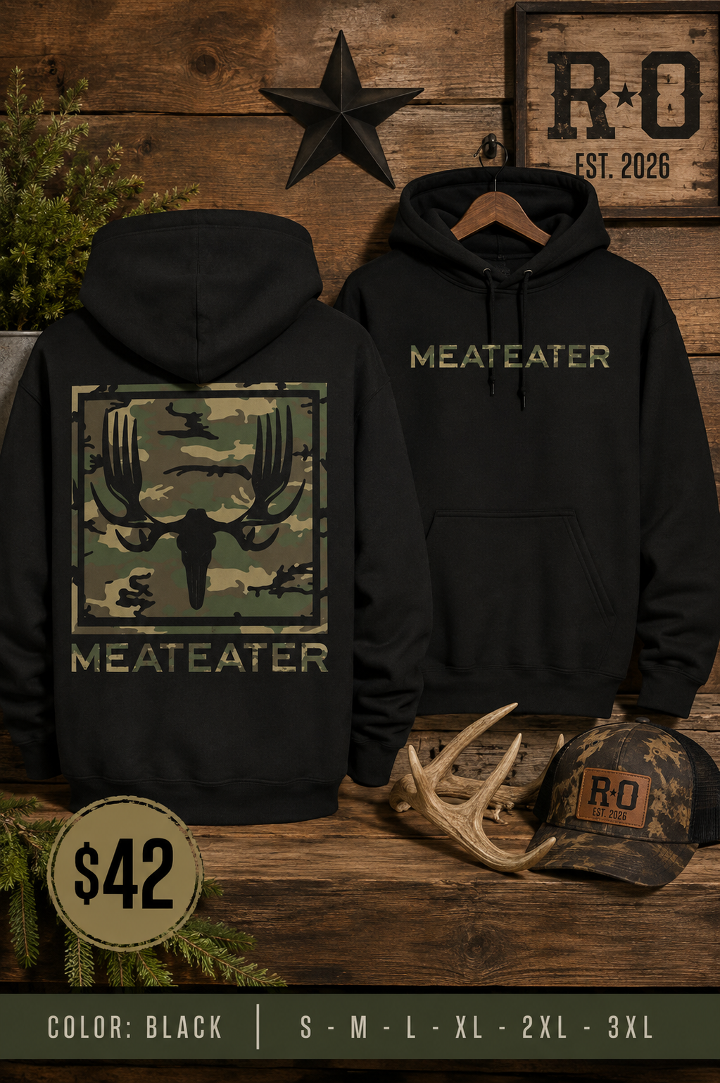 MEATEATER Camo Deer Skull Hoodie