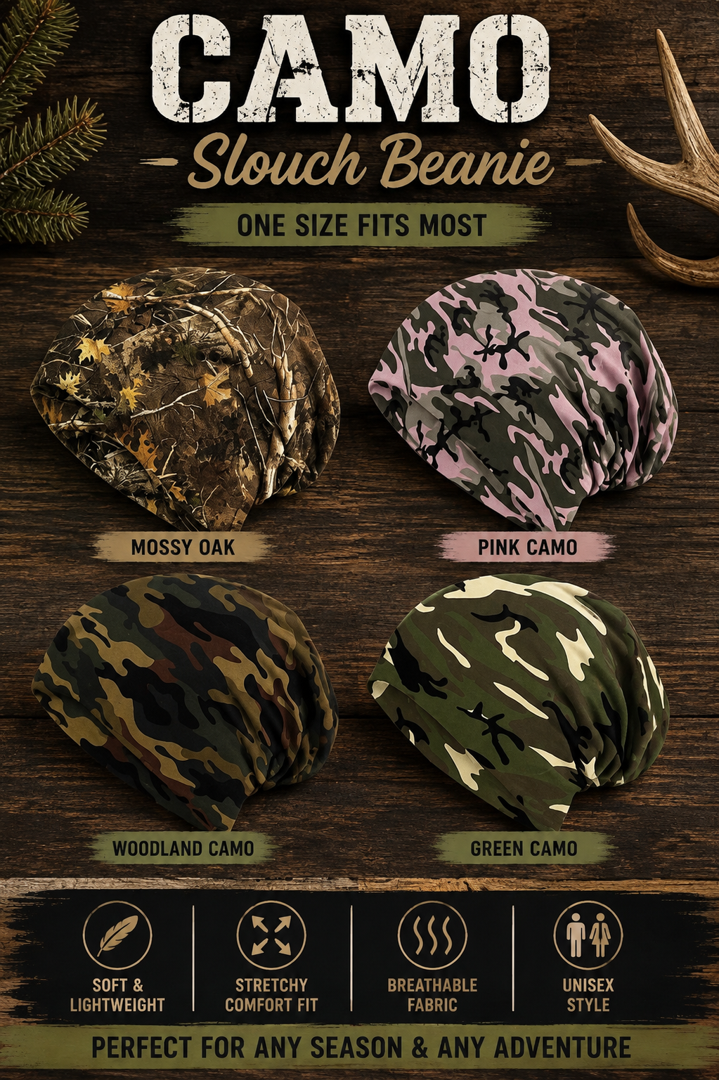 Camo Slouch Beanie