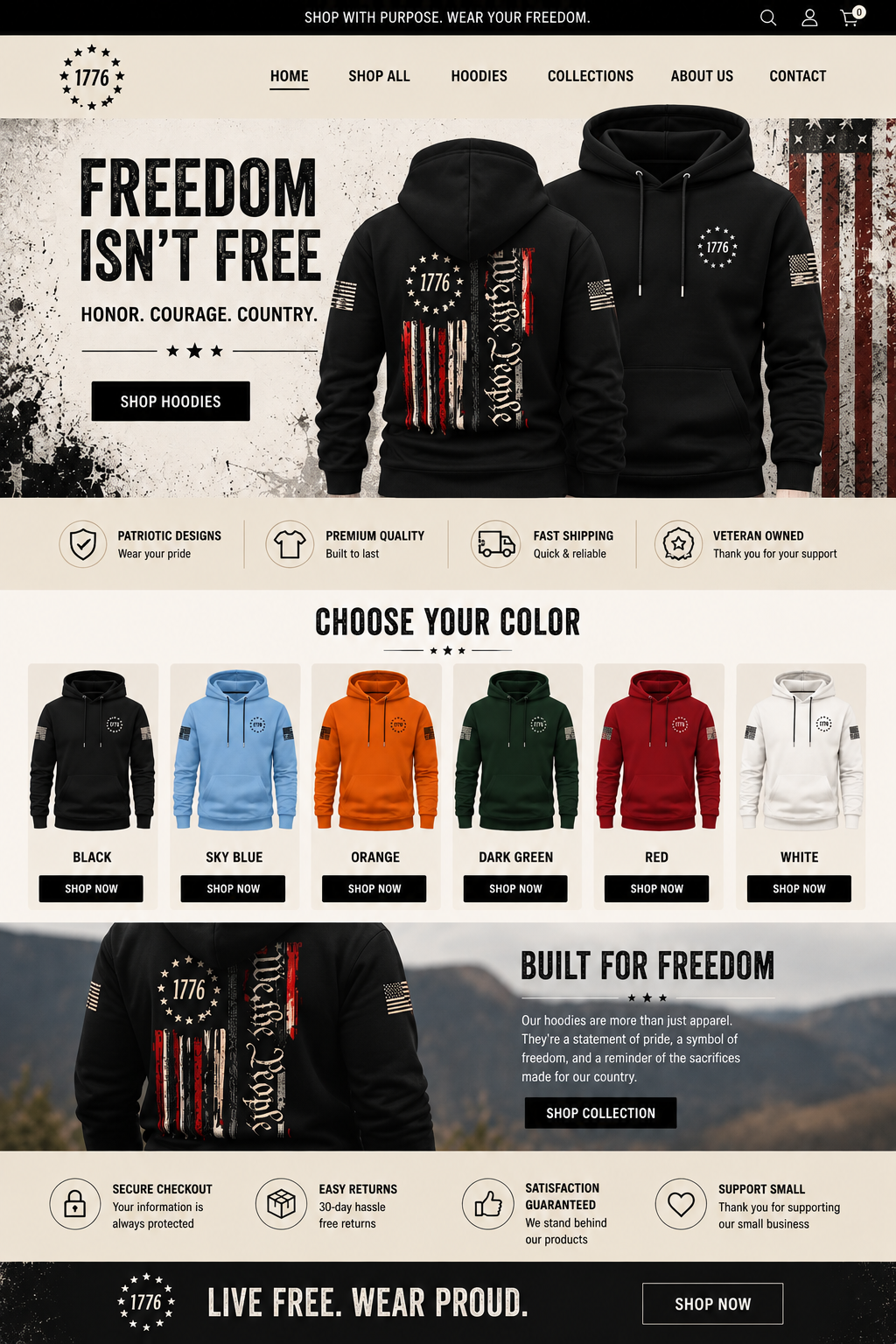 1776 "We the People" Patriotic Hoodie