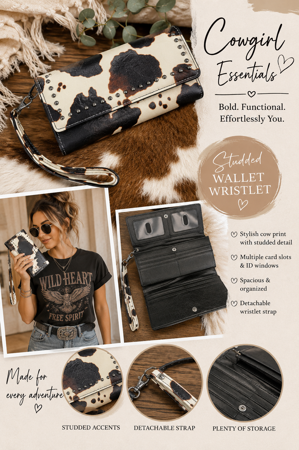 Cowgirl Essentials Studded Wallet Wristlet