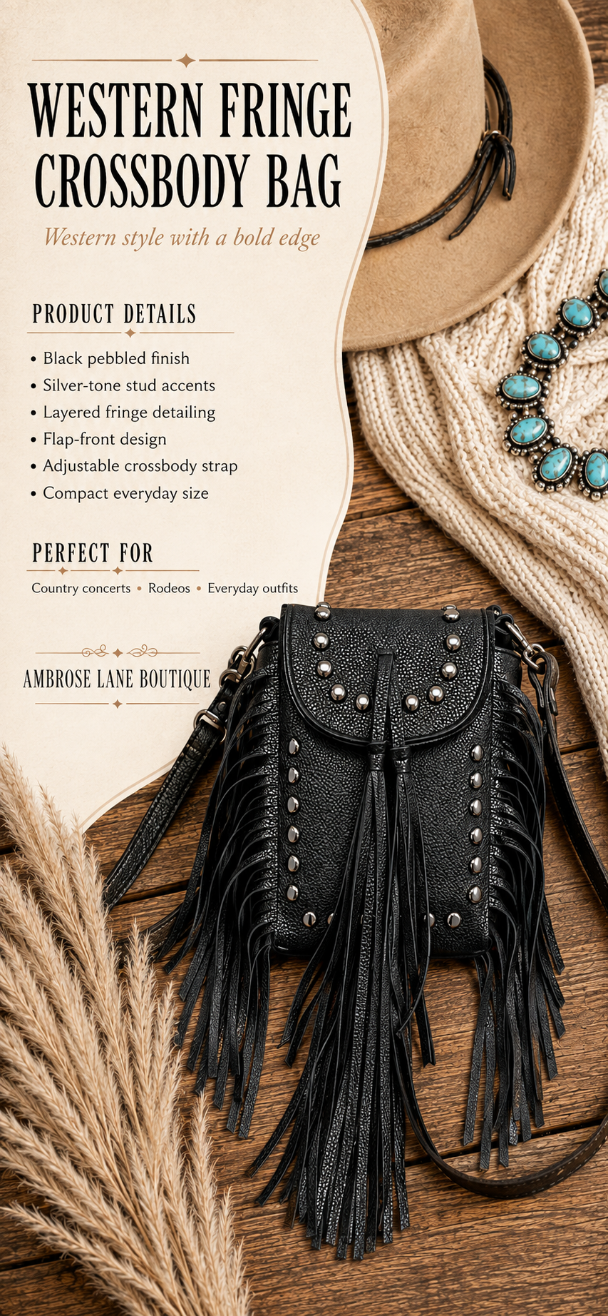 Western Fringe Crossbody Bag