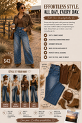 Listing 
Studded Wide Leg Jeans