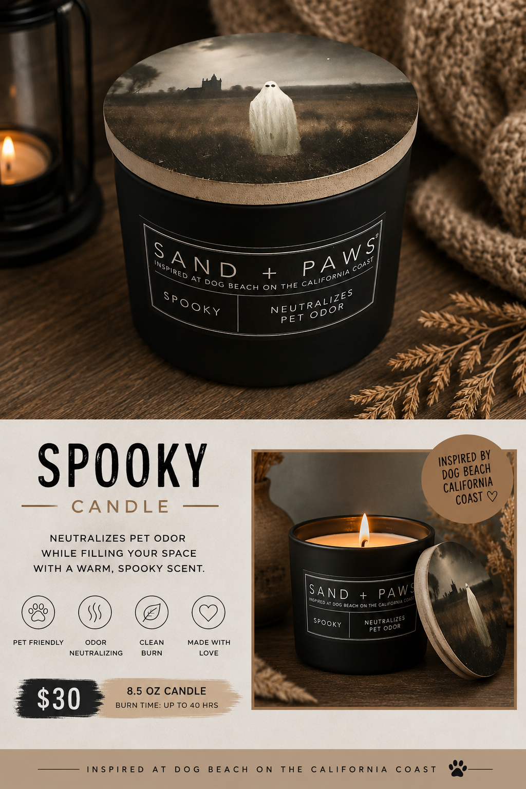 Sand + Paws™ Spooky Pet Odor Candle