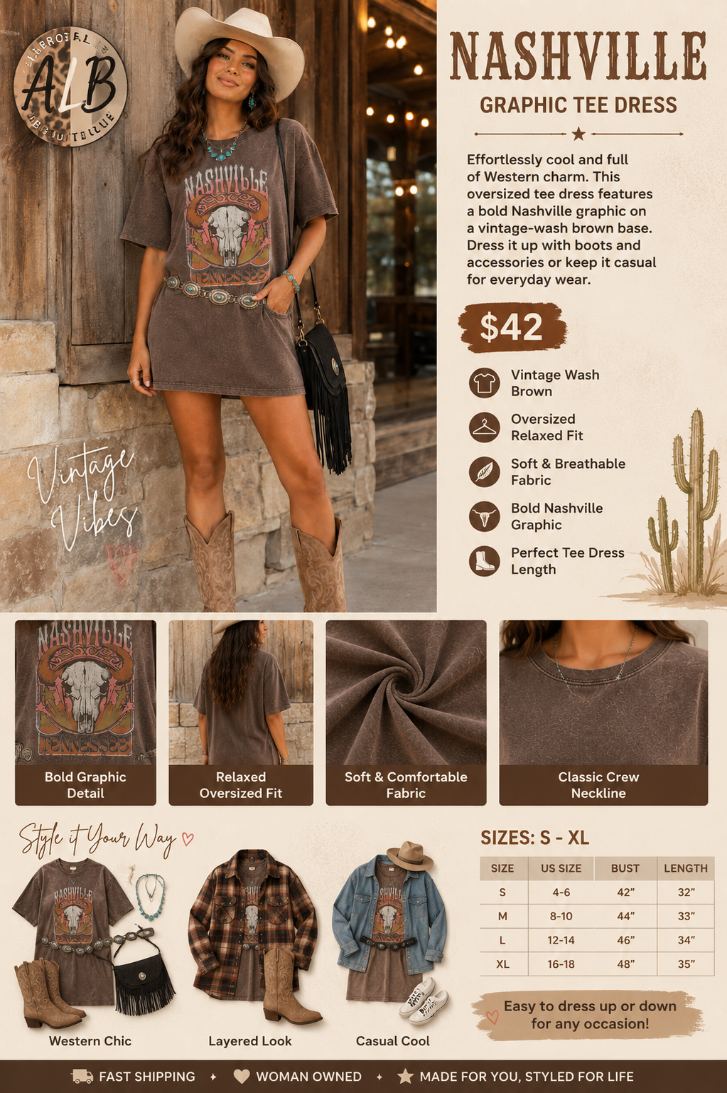 Nashville Graphic Tee Dress