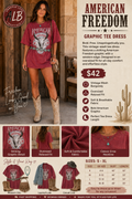 American Freedom Graphic Tee Dress