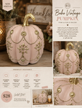 Blush & Gold Decorative Pumpkin