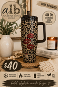 Leopard Lips 40 oz Stainless Steel Tumbler (RTS)