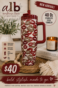 Leopard Lips 40 oz Stainless Steel Tumbler (RTS)