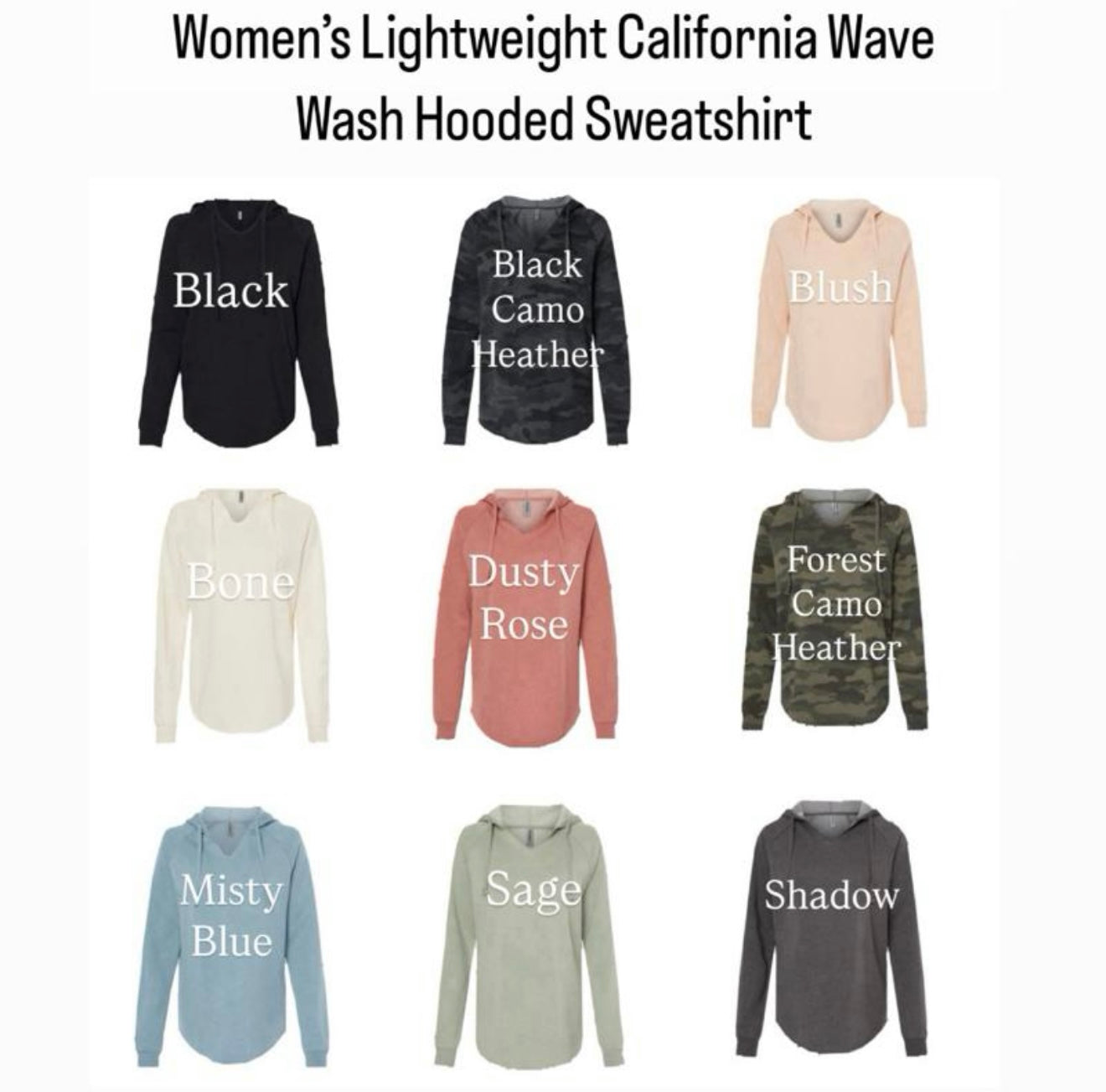Women's Lightweight California Wave Wash Hooded Sweatshirt