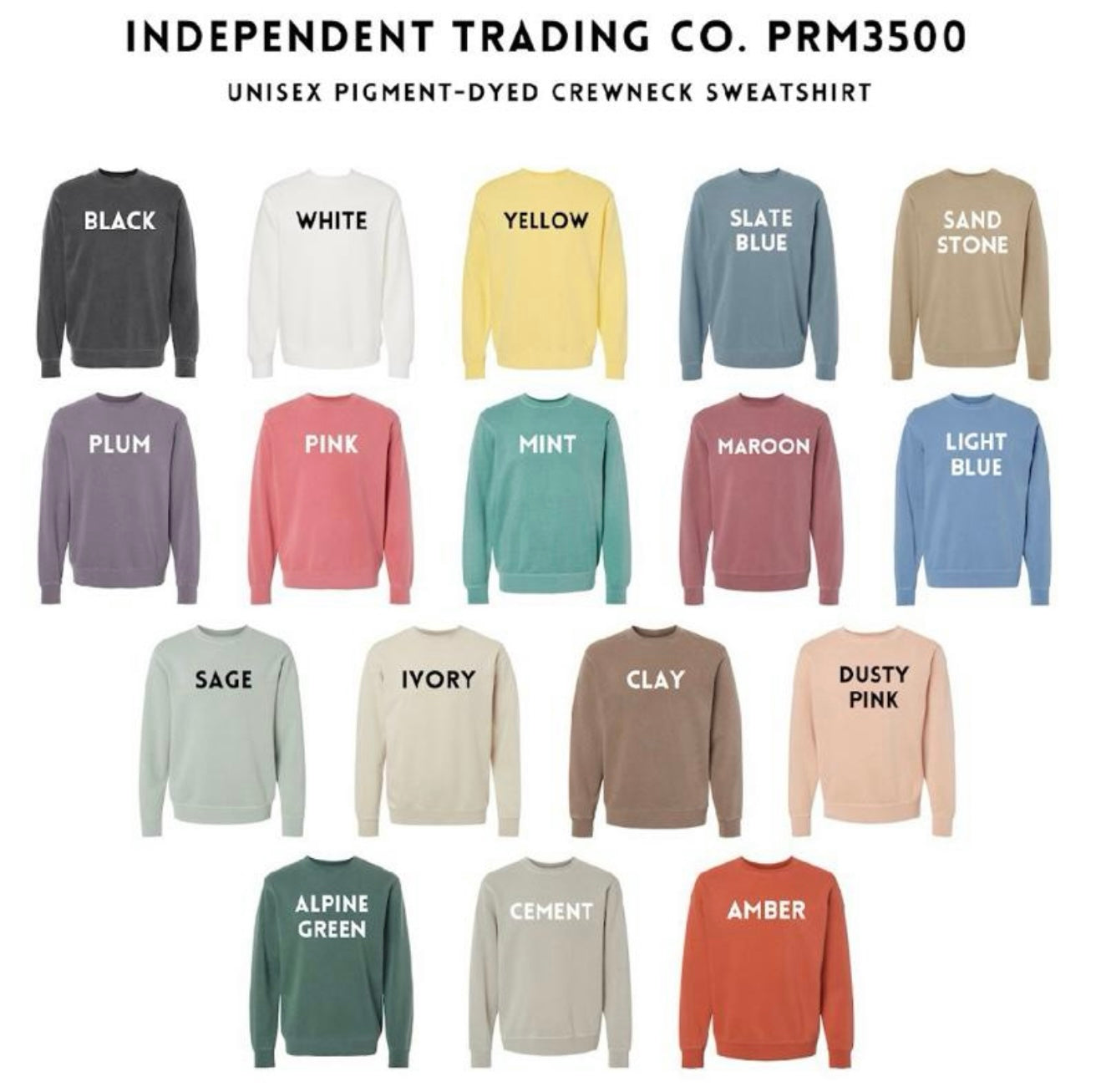 Pigment Dyed Crewneck Sweatshirt - Independent Trading Co.
